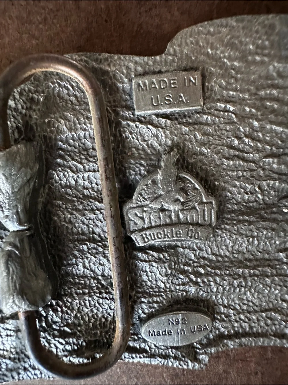 VINTAGE USA FLAG, PEWTER BELT BUCKLE. Old Glory